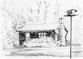 sketch of Cedarcroft cabin